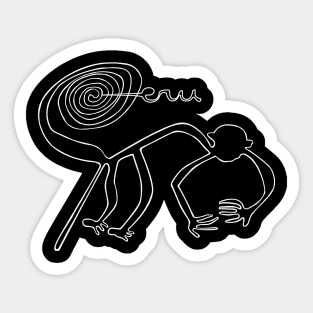 Nazca Lines. Primate monkey. Peruvian culture. Peru Sticker